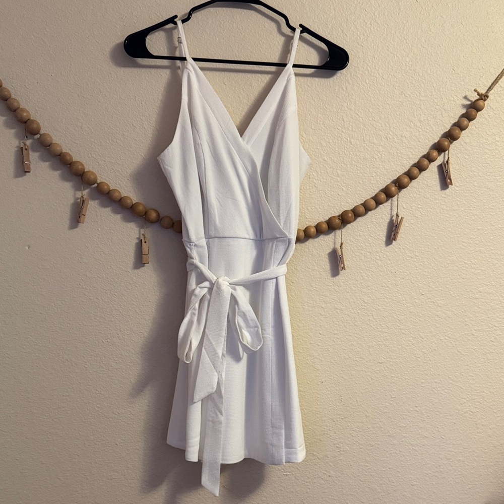 Daytrip White Wrap Mini Dress